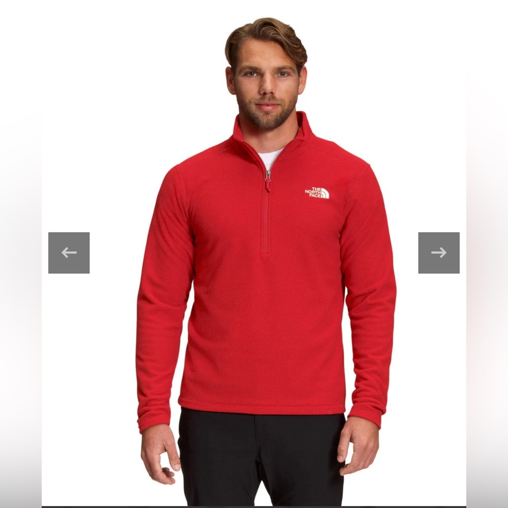 The North Face- Men's Textured Cap Rock ¼ Zip Red fleece
